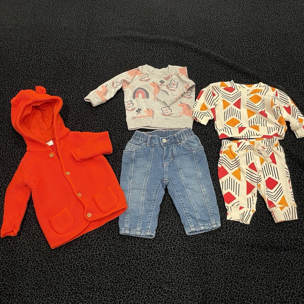 Girls Fall Outfits Set Bundle Baby Clothing Infant 0-3M 3-6M Sweater Jeans